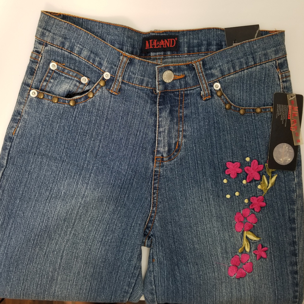 Miland Jeans Stretch Medium Wash BootCut Sz 7/8